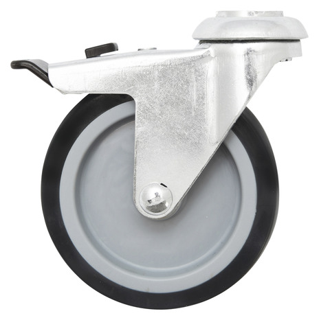 Roulette pivotante PU noir avec frein - Ø. 10 cm - 70 kg - Brico Dépôt