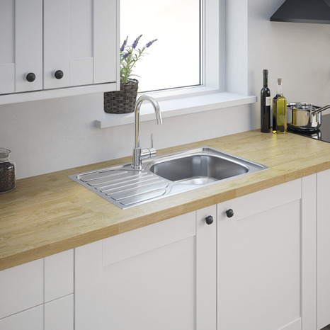 Évier de cuisine inox lisse "Turing" - 1 cuve - Brico Dépôt