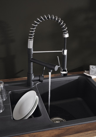 Mitigeur évier pro "Bilbrough" noir - Cooke and Lewis - Brico Dépôt