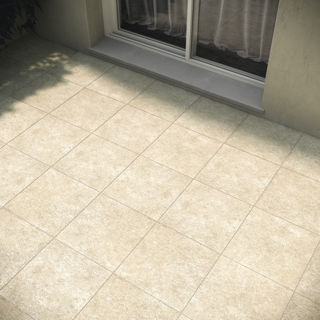Carrelage de sol extérieur "Vaucluse" beige - l. 45,5 x L. 45,5 cm - Brico Dépôt