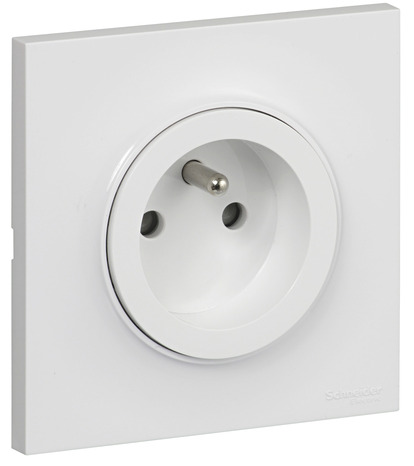 Prise 2P+T mécanisme + support à vis "Odace" blanc  - Schneider Electric - Brico Dépôt