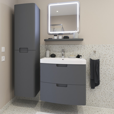 Colonne de rangement 2 portes "Himalia" L.40 x H.160 x P.36 cm - GoodHome - Brico Dépôt