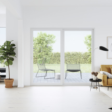 Baie vitrée PVC blanc 2 vantaux H.215 x l.240 cm - GoodHome - Brico Dépôt