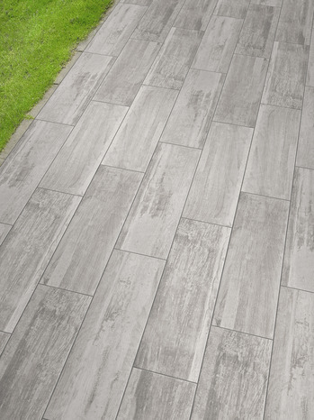 Carrelage de sol extérieur "Tundra" gris - l. 17,8 x L. 62,8 cm - Brico Dépôt
