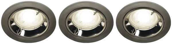 Lot de 3 spots orientables 3 spots chromés - GoodHome - Brico Dépôt