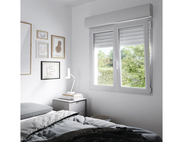 Fenêtre PVC blanc oscillo-battante 2 vantaux + volet roulant h.135 x l.100 cm - GoodHome - Brico Dépôt