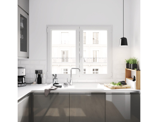 Fenêtre PVC blanc oscillo-battante 2 vantaux h.155 x l.100 cm - GoodHome - Brico Dépôt