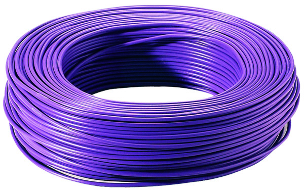 Fil électrique H07VU violet 1,5 mm² longueur 100 m pour installation domestique - Brico Dépôt