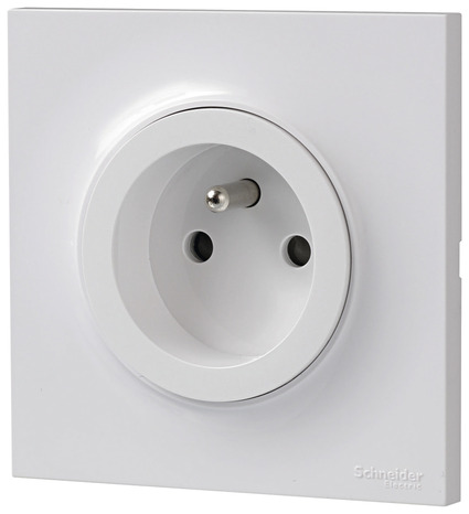 Lot 5 prises avec terre + plaque "Odace Styl" blanc - Schneider Electric - Brico Dépôt