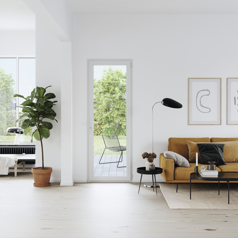 Porte-fenêtre PVC blanc 1 vantail gauche H.215 x l.80 cm - GoodHome - Brico Dépôt