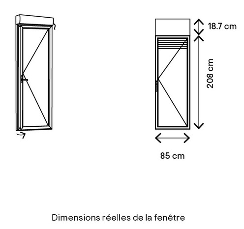 Porte-fenêtre PVC blanc 1 vantail droit + volet roulant H.205 x l.80 cm - GoodHome - Brico Dépôt