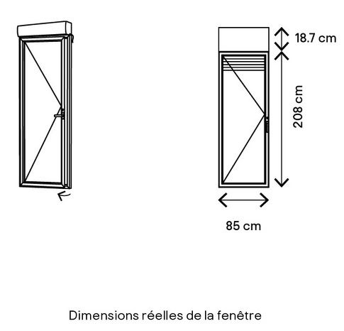 Porte-fenêtre PVC blanc 1 vantail gauche + volet roulant H.205 x l.80 cm - GoodHome - Brico Dépôt