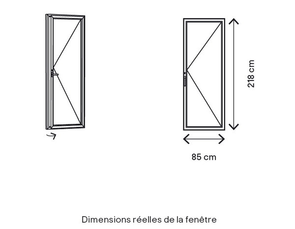 Porte-fenêtre PVC blanc 1 vantail droit H.215 x l.80 cm - GoodHome - Brico Dépôt