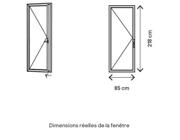 Porte-fenêtre PVC blanc 1 vantail gauche H.215 x l.80 cm - GoodHome - Brico Dépôt