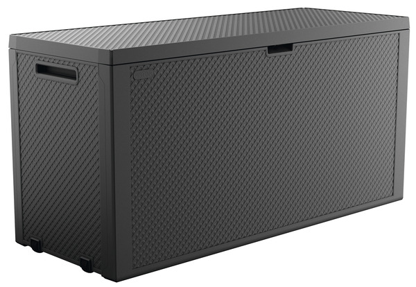 Coffre de jardin EMILY gris anthracite 270 L,  L. 118 x l. 45 x H. 57 cm. avec roulettes - Keter - Brico Dépôt