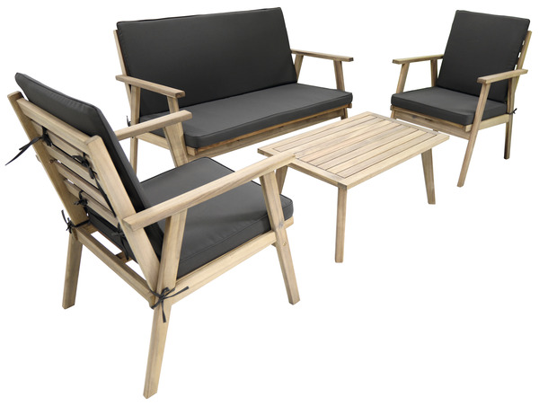 Salon de jardin bois acacia "Alana" 4 places - GoodHome - Brico Dépôt