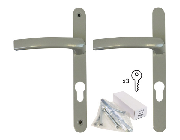 Poignée aluminium gris pour porte-fenêtre bois - GoodHome - Brico Dépôt