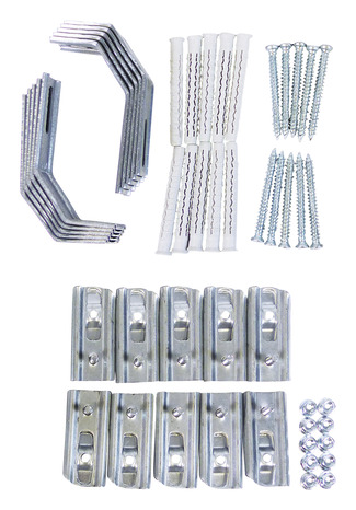 Kit de fixation pour porte pose en applique : iso. Ép. 140 - 160 cm - coloris Alu - Brico Dépôt