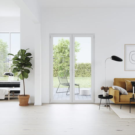 Porte-fenêtre PVC blanc 2 vantaux H.215 x l.120 cm - GoodHome - Brico Dépôt