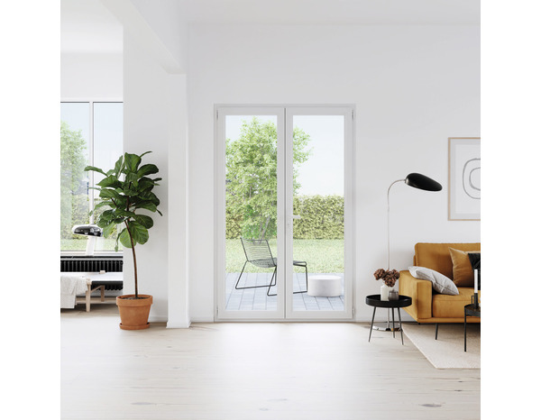 Porte-fenêtre PVC blanc 2 vantaux H.215 x l.140 cm - GoodHome - Brico Dépôt