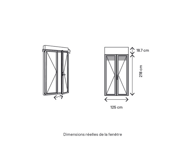 Porte-fenêtre PVC blanc 2 vantaux + volet roulant H.215 x l.120 cm - GoodHome - Brico Dépôt
