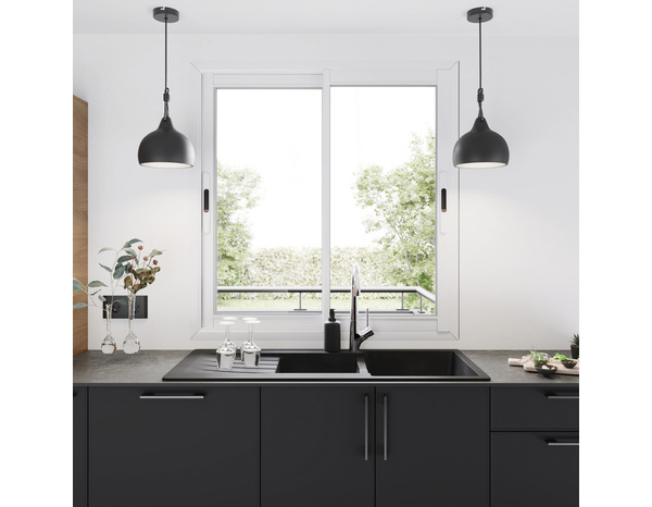 Fenêtre aluminium blanc coulissante 2 vantaux h.75 x l.120 cm - GoodHome - Brico Dépôt