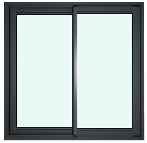 Fenêtre aluminium gris coulissante 2 vantaux h.135 x l.100 cm - GoodHome - Brico Dépôt