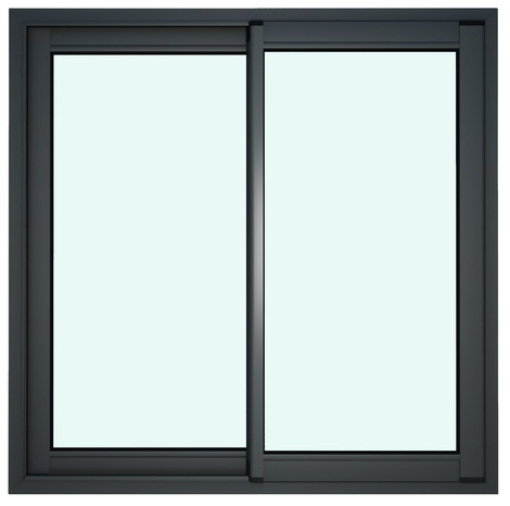 Fenêtre aluminium gris coulissante 2 vantaux h.120 x l.100 cm - GoodHome - Brico Dépôt