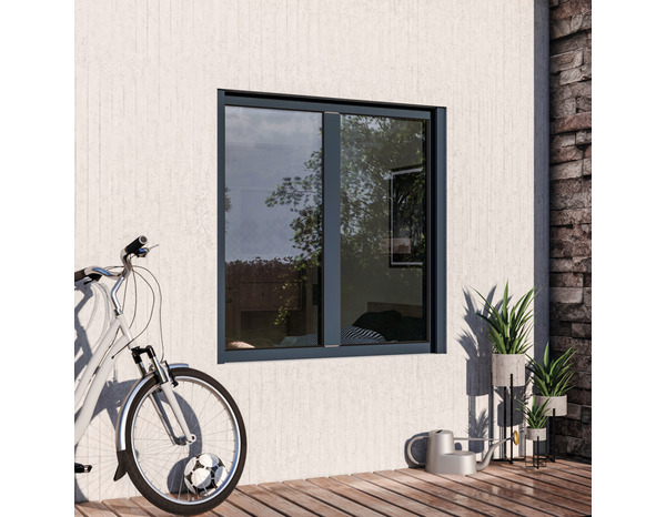 Fenêtre aluminium gris oscillo-battante 2 vantaux + volet roulant h.75 x l.120 cm - GoodHome - Brico Dépôt