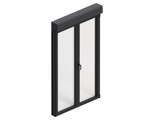 Fenêtre aluminium gris oscillo-battante 2 vantaux + volet roulant h.115 x l.100 cm - GoodHome - Brico Dépôt