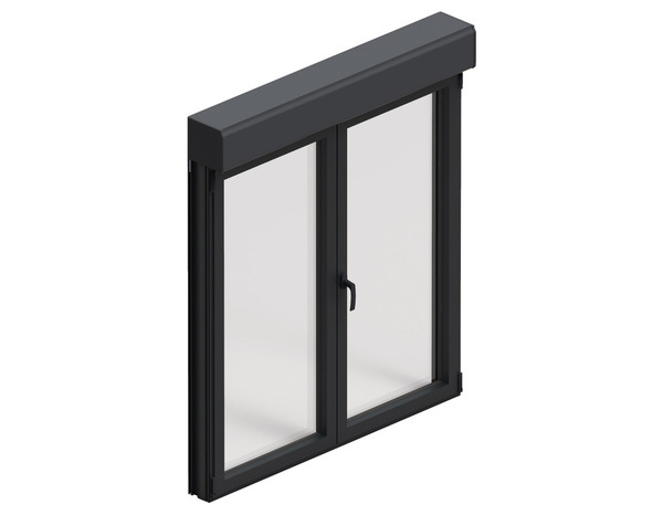 Fenêtre aluminium gris oscillo-battante 2 vantaux + volet roulant h.75 x l.120 cm - GoodHome - Brico Dépôt