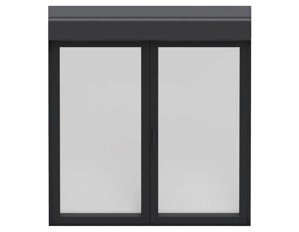 Fenêtre aluminium gris oscillo-battante 2 vantaux + volet roulant h.75 x l.120 cm - GoodHome - Brico Dépôt