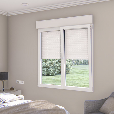 Fenêtre aluminium blanc oscillo-battante 2 vantaux + volet roulant h.115 x l.100 cm - GoodHome - Brico Dépôt