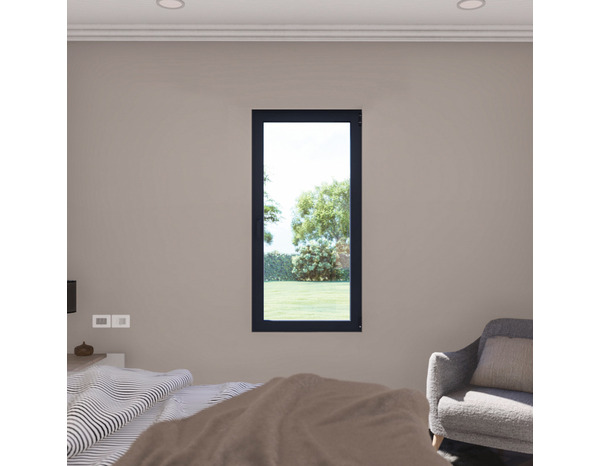Fenêtre aluminium gris oscillo-battante 1 vantail gauche h.95 x l.60 cm - GoodHome - Brico Dépôt