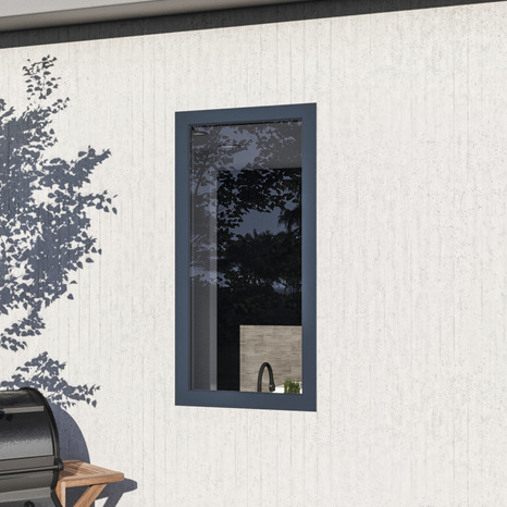 Fenêtre aluminium gris oscillo-battante 1 vantail droit h.95 x l.80 cm - GoodHome - Brico Dépôt