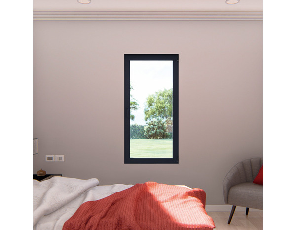 Fenêtre aluminium gris oscillo-battante 1 vantail droit h.95 x l.80 cm - GoodHome - Brico Dépôt