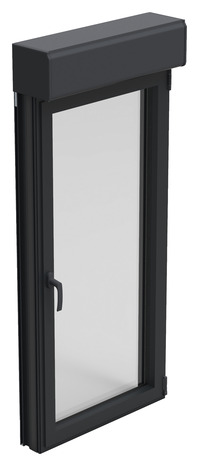 Fenêtre aluminium gris oscillo-battante 1 vantail gauche + volet roulant h.75 x l.60 cm - GoodHome - Brico Dépôt
