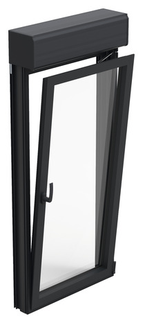 Fenêtre aluminium gris oscillo-battante 1 vantail droit + volet roulant h.75 x l.60 cm - GoodHome - Brico Dépôt