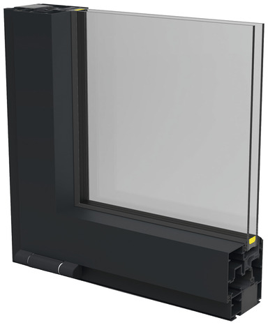 Châssis abattant aluminium 1 vantail gris h.45 x l.80 cm - GoodHome - Brico Dépôt