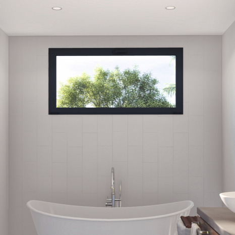 Châssis abattant aluminium 1 vantail gris h.45 x l.100 cm - GoodHome - Brico Dépôt