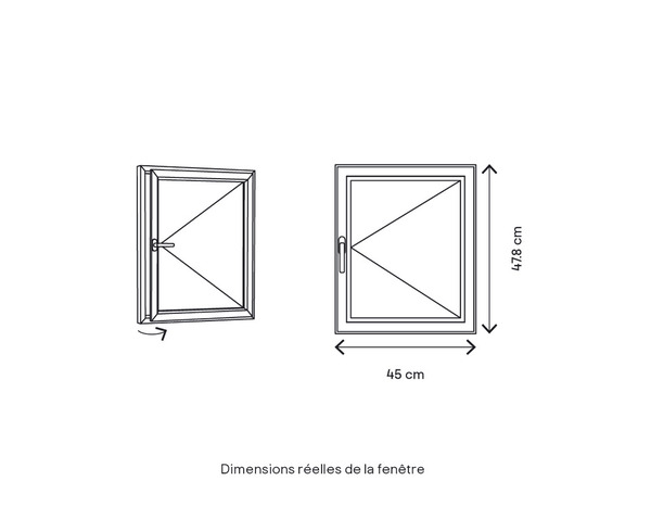 Fenêtre bois battante 1 vantail droit H.45 x l.40 cm - GoodHome - Brico Dépôt