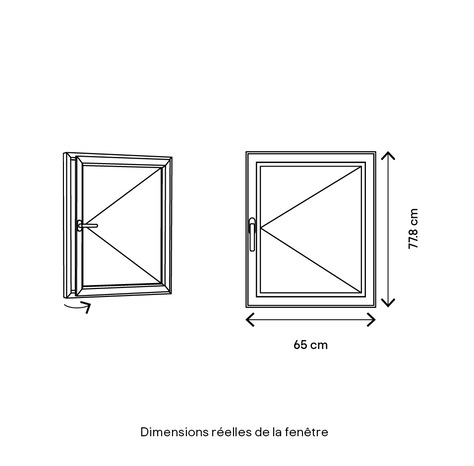 Fenêtre bois battante 1 vantail droit H.75 x l.60 cm - GoodHome - Brico Dépôt