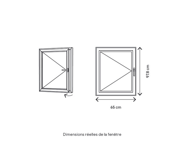 Fenêtre bois battante 1 vantail gauche H.95 x l.60 cm - GoodHome - Brico Dépôt
