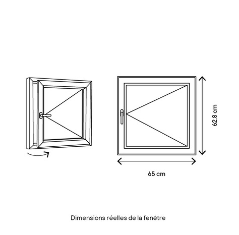 Fenêtre bois battante 1 vantail droit H.60 x l.60 cm - GoodHome - Brico Dépôt