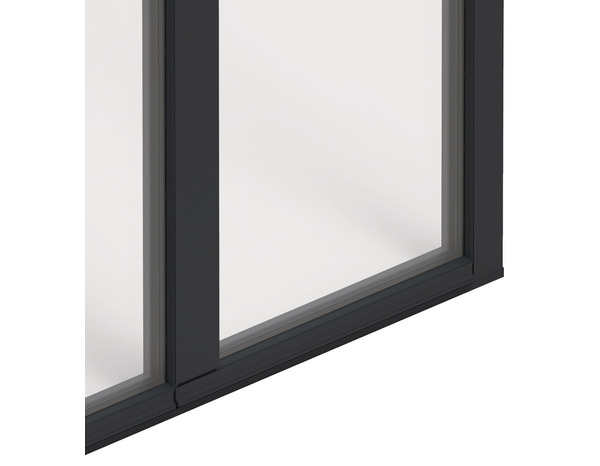 Porte-fenêtre aluminium gris 2 vantaux H.205 x l.120 cm - GoodHome - Brico Dépôt