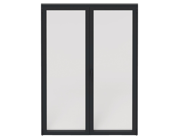 Porte-fenêtre aluminium gris 2 vantaux H.215 x l.140 cm - GoodHome - Brico Dépôt
