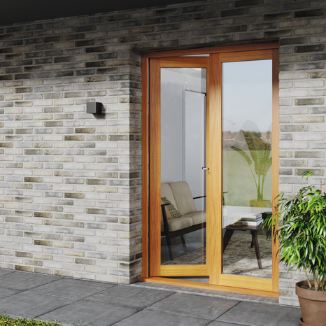 Porte-fenêtre bois 1 vantail droit H.205 x l.80 cm - GoodHome - Brico Dépôt