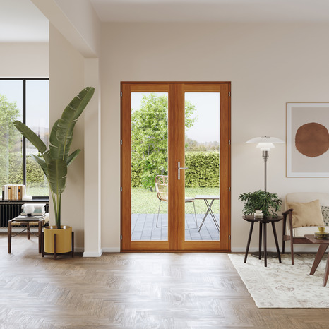 Porte-fenêtre bois 2 vantaux H.205 x l.120 cm - GoodHome - Brico Dépôt