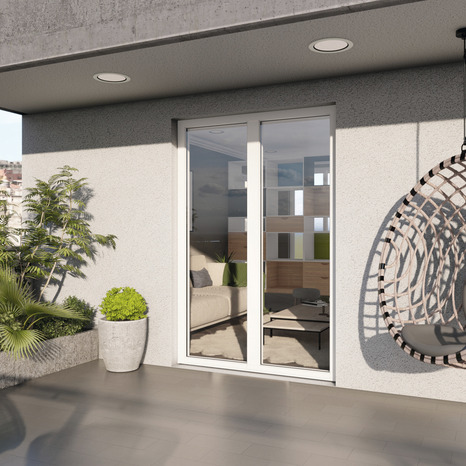 Porte-fenêtre aluminium 2 vantaux H. 205 x l. 100 cm - GoodHome - Brico Dépôt