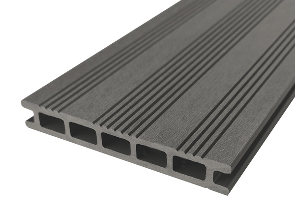 Lame composite grise rainurée Dimensions 2200 mm x 145 mm x 21 mm - Brico Dépôt